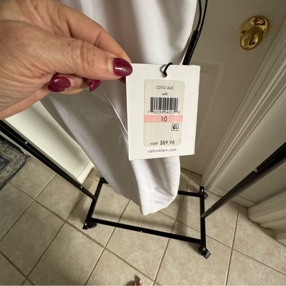 NWT Calvin Klein Classic White Midi Dress - Picture 5 of 5